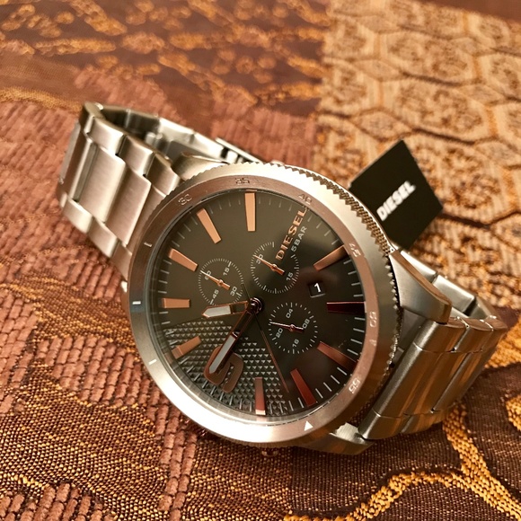 NEW Men's DIESEL Rasp Chronograph 46 Quartz Watch - Picture 3 of 6